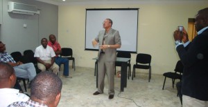 Prof. Pat Utomi speaking on the structure